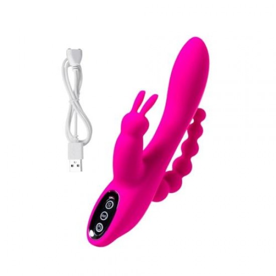 Jos Spanky Üçlü 21cm Pembe Vibratör